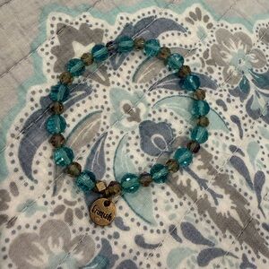 Erimish Teal and Brown Beaded Bracelet